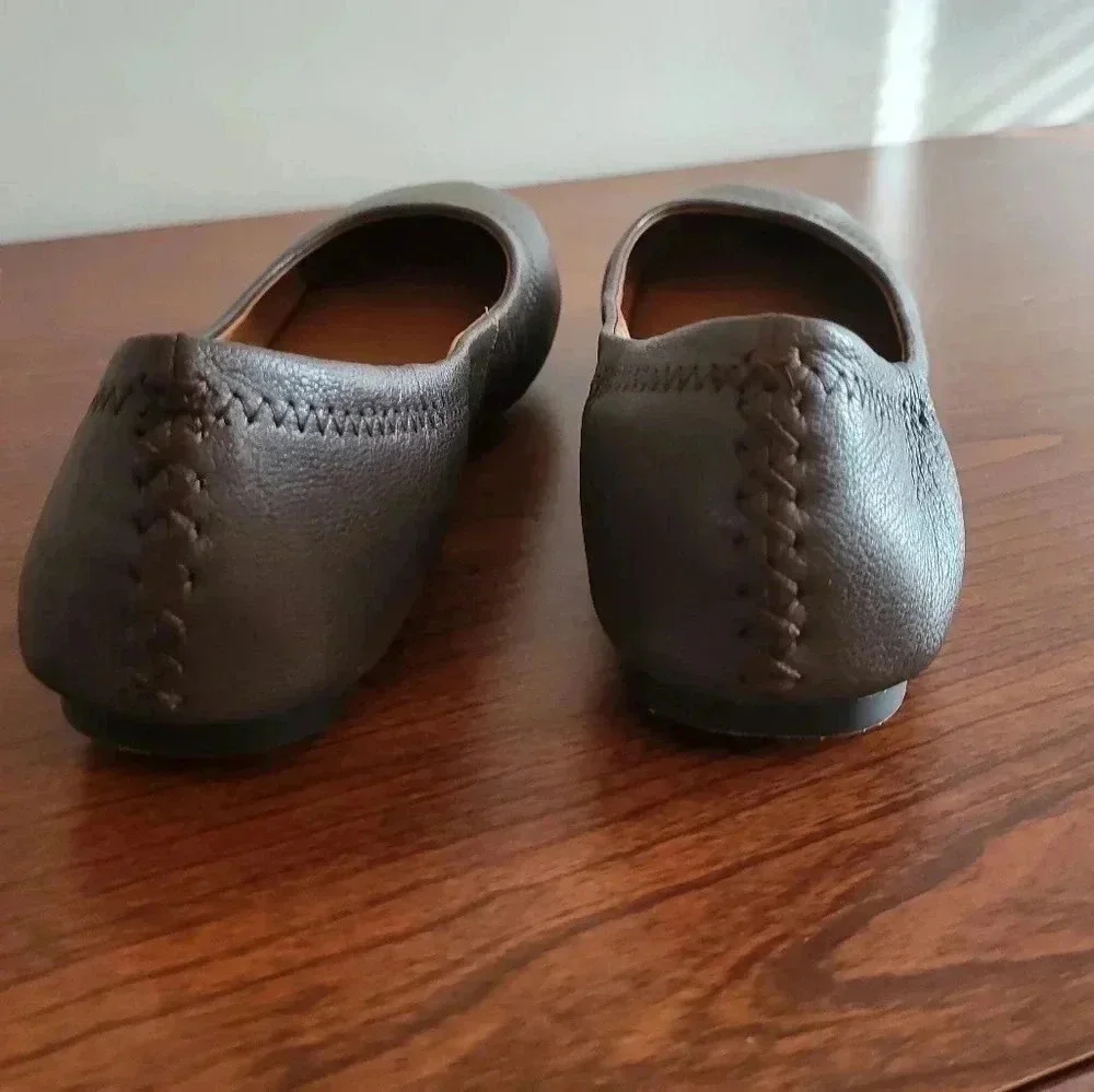 Lucky Brand Career Wear Minimalist Brown Emmie Round Toe Ballet Flats(7.5)